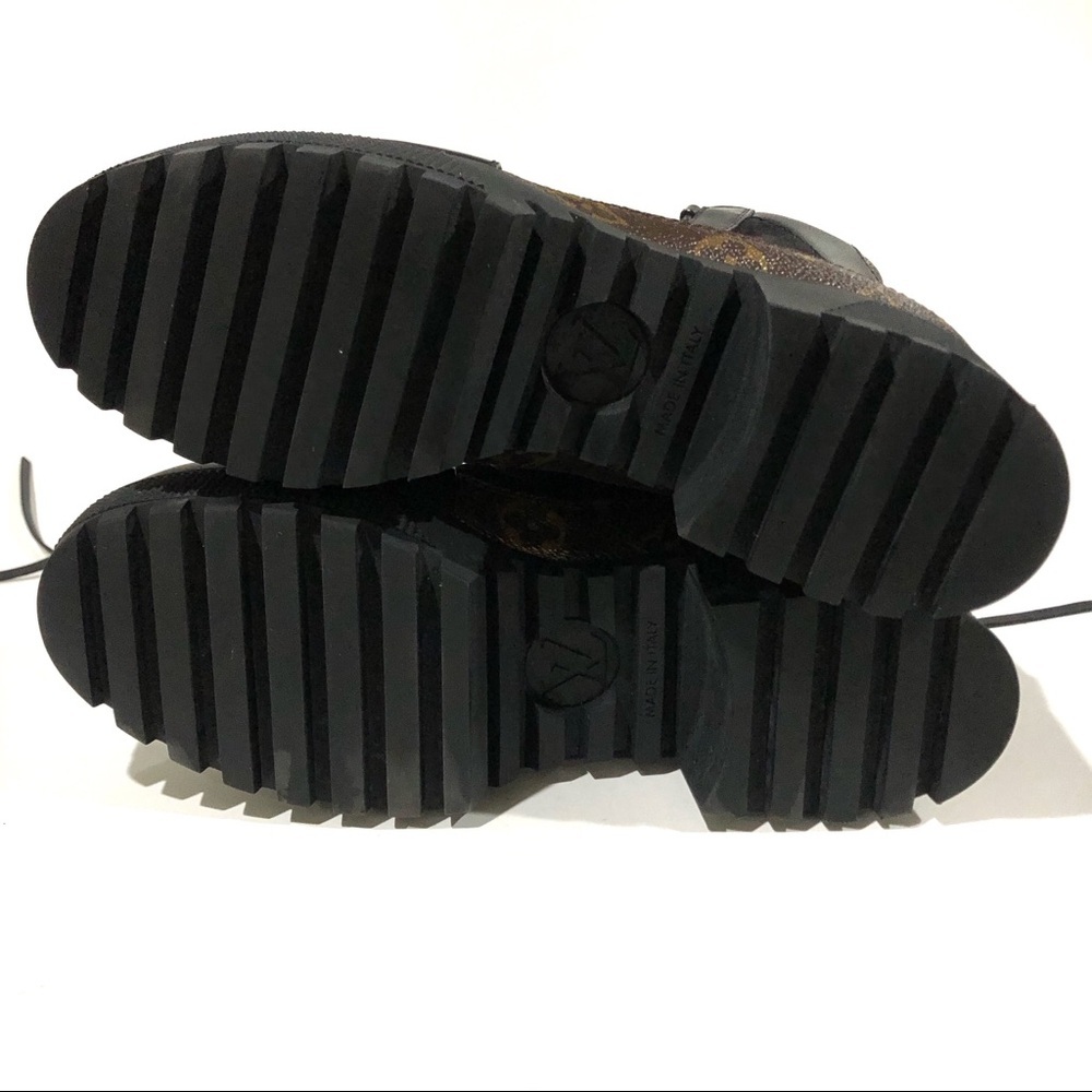 Authentic Louis Vuitton Laureate Leather Moto Combat Military Boots Booties 38 - Picture 11 of 15